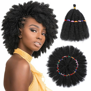 Extensions de <span class=keywords><strong>cheveux</strong></span> synthétiques <span class=keywords><strong>Afro</strong></span> Kinky Marley Braid Crochet avec bande élastique pour femmes africaines - Product Image 1