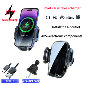 Support <span class=keywords><strong>de</strong></span> <span class=keywords><strong>chargeur</strong></span> sans fil pour <span class=keywords><strong>voiture</strong></span> 15W pour iPhone 16 15 14 13 12 Pro Max Samsung, adaptateurs magnétiques, chargeurs rapides pour téléphone - Product Image 1