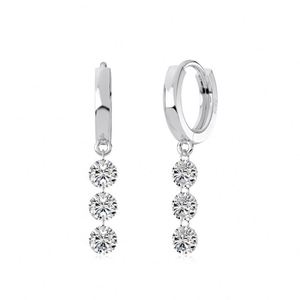 Dylam Dainty Exclusive Fine Jewelry 925 <b>Silver</b> Dangle 5A Cubic Zirconia Tassel <b>Clip</b>-on Hoop Earrings for Women Daily Wear - Product Image 1