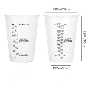 Vasos Medidores Desechables de Plástico Transparente de 500 ml (8 oz) para Mezclar Pintura, <span class=keywords><strong>Slime</strong></span>, Tintes, Resina Epoxi, Pegamento - Product Image 5