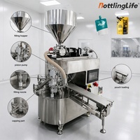 Machine de remplissage et de scellage de sachets Doypack pour pâtes à tartiner au chocolat et lait 200g, machine de remplissage et d'emballage de sachets Doypack pour yaourt