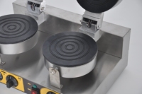 Nueva Máquina Eléctrica Comercial de Doble Cabezal para Rollos de Pollo y Panqueques de Huevo, 220V, de Acero Inoxidable de Grado Alimenticio, Ajustable