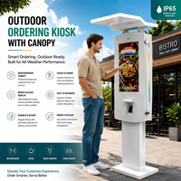 Quiosco de Autoservicio con Pantalla Táctil Android IP65 para Exteriores, Quiosco de Pago con Impresora para Pedidos en Restaurantes