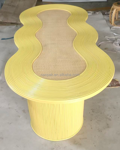 Mesa de Jardín de Mimbre con Diseño de Cacahuete Mágico, Color Blanco Pastel, 8 Asientos, para Fiestas Infantiles, Eventos, Alquiler para Salas de Juego - Product Image 4