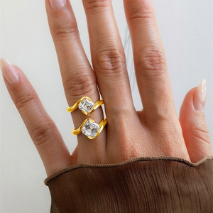 Anel de <span class=keywords><strong>Moissanite</strong></span> Ascher de 2ct Estilo Designer, Banhado a Ouro, Prata Esterlina 925, para Noivado Feminino, de Fornecedor de Joias - Product Image 5