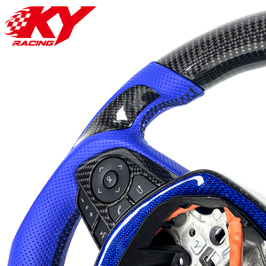 Volante personalizado estilo carreras de fibra de carbono con cuero azul para Toyota Camry 8ª generación XLE SE XSE Avalon 2018-2024 - Product Image 2