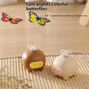 Juguetes Electrónicos Interactivos para Gatos, Juguetes Eléctricos Inteligentes con Rotación Automática, Lindos Cerditos Divertidos, Juguetes Eléctricos con Mariposas Giratorias - Product Image 2