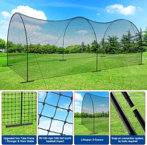 Jaula de Bateo de Béisbol Portátil con Marco de Acero Resistente, Jaulas de Bateo para Entrenamiento de Béisbol en el Patio Trasero con Bolsa de Transporte - Product Image 1