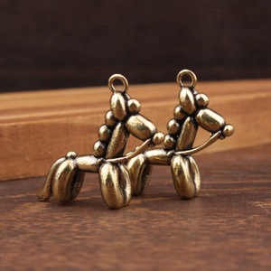 Brass <b>Balloon</b> Dog Pendant Animal Shape Themed Charm Jewelry Accessory DIY Necklace Bracelet Decorative Unisex Fashion Pendant - Product Image 2