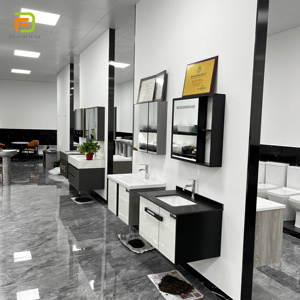 Muebles <span class=keywords><strong>de</strong></span> <span class=keywords><strong>Baño</strong></span> Modernos y Sencillos, <span class=keywords><strong>Pequeños</strong></span>, Montados en la Pared, Gabinete <span class=keywords><strong>de</strong></span> Madera Contrachapada con Lavabo y Espejo - Product Image 4