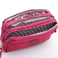 Dompet Kanvas Mini Wanita, Tas Tangan Resleting, Dompet Kanvas Pendek Anti Air untuk Pelajar dan Olahraga, Dompet Nilon
