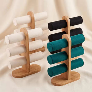 Expositor de Joyería de Madera de Tres Niveles de Alta Calidad, Soporte en Forma de T para Collares, Pulseras, Cadenas y Relojes para Vitrina - Product Image 2