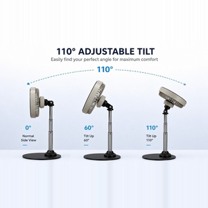 Pluska G13 Firm Metal Base Telescopic Height Adjust Twist-Lock Detachable <b>Head</b> 3000mAh 3-Speed Portable Table <b>Fan</b> - Product Image 5