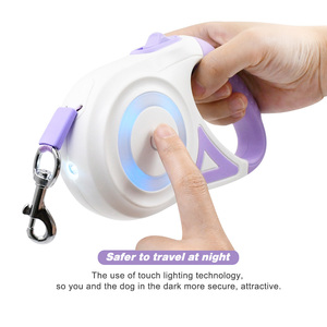 Cinta de nailon con anillo de luz LED al por mayor correa de perro retráctil de plomo automática para mascotas - Product Image 3