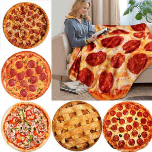 100% doux Polyester flanelle polaire Double couche imprimé Tortilla Pizza dessin animé Animal Anime portable tricoté jeter couverture taille - Product Image 6