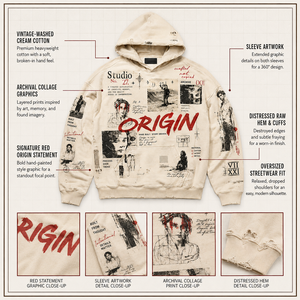Custom 450GSM Cotton Hoodie Sun Bleached Mud Wash Graphic Distressed Boxy Fit Heavyweight White <b>Pullover</b> Streetwear <b>Men</b> Hoodie - Product Image 3