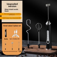 Mousseur à lait électrique portable ultra-mince, rechargeable par USB, pour café en capsules et usage domestique – Kit de voyage