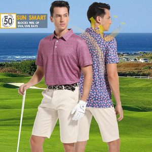 Polo de Golf para Hombre, Manga Corta, Estampado Rojo, Tejido de Poliéster Transpirable, con Cuello - Product Image 2
