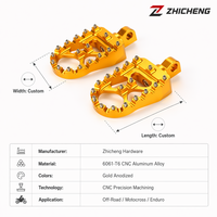 Repose-pieds avant antidérapants dentelés en aluminium Zhicheng pour moto tout-terrain électrique, accessoires de rétrofit/amélioration compatibles