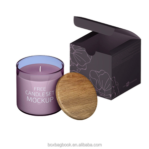 Ánh nắng mặt trời nến hộp giấy với cửa sổ rõ ràng mới được thiết kế cứng nhắc các tông da Gỗ Xà phòng hoa nến tròn dưới cùng hộp - Product Image 4