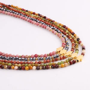 جديد تصميم أنيقة صغيرة حجر كريم أملس الفولاذ المقاوم للصدأ همسة اليد قلادة ضيقة بحليات ستار تشارم للنساء - Product Image 2