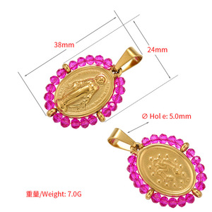 Colgantes <span class=keywords><strong>DE</strong></span> <span class=keywords><strong>LA</strong></span> <span class=keywords><strong>Virgen</strong></span> María, dijes <span class=keywords><strong>de</strong></span> <span class=keywords><strong>Guadalupe</strong></span>, dijes <span class=keywords><strong>de</strong></span> cuentas <span class=keywords><strong>de</strong></span> cristal católico chapados en oro <span class=keywords><strong>de</strong></span> 18 quilates, colgante <span class=keywords><strong>de</strong></span> acero inoxidable para bricolaje - Product Image 6