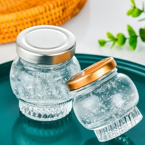 Cubilose ขวดแก้วทรงรังนกพร้อมฝาโลหะขนาด50มล. 180มล. 360มล. โคมไฟทรงกลมว่างขวดแก้วแยมน้ำผึ้ง - Product Image 5