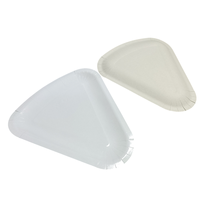 Plateau triangulaire carré pour tranches de pizza en carton robuste, jetable, compostable, résistant à l'eau, portable pour les fêtes et les plats à emporter