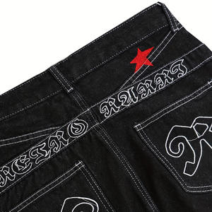 Homens de alta Qualidade Afligido Denim Shorts Vintage Streetwear <span class=keywords><strong>Jeans</strong></span> Baggy com Pintura Respingos Lados Bolsos Curtos - Product Image 5