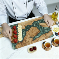 Gadgets pour la maison 2026 Planche à découper rectangulaire en résine et bois personnalisée multifonctionnelle facile à nettoyer pour la cuisine