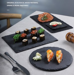 Planche à fromage en ardoise <span class=keywords><strong>de</strong></span> roche <span class=keywords><strong>de</strong></span> <span class=keywords><strong>lave</strong></span> <span class=keywords><strong>de</strong></span> sushi japonaise personnalisée <span class=keywords><strong>plateau</strong></span> d'assiette d'ardoise alimentaire en pierre plate pour restaurant - Product Image 2