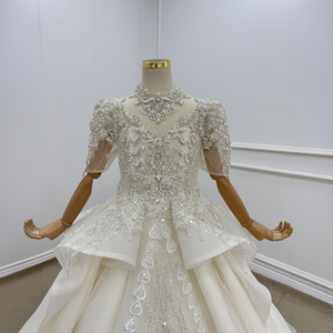 Robe de bal de princesse de luxe Wn1802, longue, bouffante, ornée de perles et de dentelle, 100 % polyester, pour mariage, fête d'anniversaire, Jancemebr - Product Image 3
