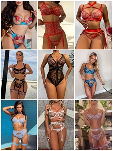 Lencería <span class=keywords><strong>Sexy</strong></span> de malla de encaje transparente para mujer, bodymedia negra - Product Image 6