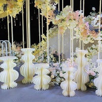 Table de dessert pliante pour mariage, table courbe, style moderne et simple, accessoires de décoration en papier, décoration artistique cylindrique pour vitrine BS-L-21083