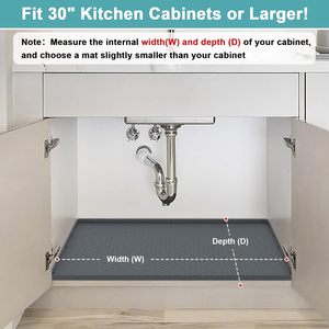 Tapete de Silicona Impermeable para Fregadero, 34*22 Pulgadas, Protección Contra Fugas para Gabinetes de Cocina, Tapete de Silicona para Platos Debajo del Fregadero - Product Image 4