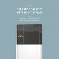 Distributeur de nourriture intelligent portable pour animaux de compagnie avec écran LCD blanc de 2,3 litres, Wi-Fi, enregistrement des boutons, batterie, télécommande, matériau ABS, pour chats et chiens