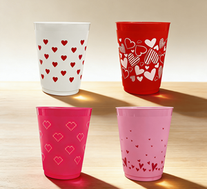 Gobelets en plastique personnalisés en forme de cœur de 16 oz en PP réutilisables pour événements festifs et cadeaux de fête pour enfants - Product Image 1