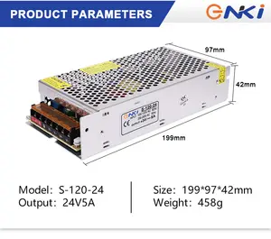 24V 5A SMPS S-120-24 DC 5V 12V 24V 36V 48V 100W 150W 200W 250W 320W 350W 400W AC DC nhà công nghiệp dẫn chuyển mạch cung cấp điện