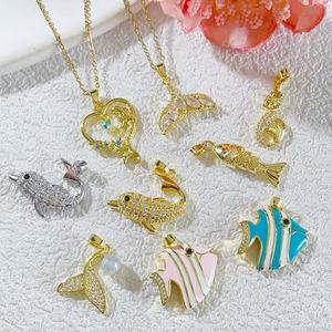 จี้เพชรเซอร์คอนรูปสัตว์สีทองแดงชุบทองทันสมัยสำหรับทำเครื่องประดับ - Product Image 1