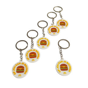 Porte-clés <span class=keywords><strong>en</strong></span> PVC souple personnalisé avec design de hamburger, porte-clés <span class=keywords><strong>en</strong></span> caoutchouc <span class=keywords><strong>3D</strong></span> <span class=keywords><strong>en</strong></span> relief pour <span class=keywords><strong>les</strong></span> cadeaux promotionnels des restaurants de restauration rapide - Product Image 3