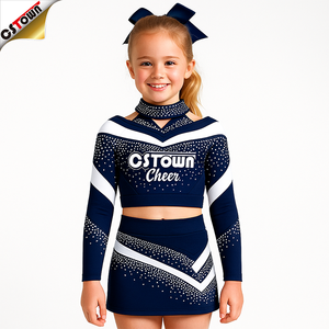 Nhà Sản Xuất Cổ Vũ Trang Phục Màu Xanh Trẻ Em Quần Áo Bán Buôn Cổ Vũ Đồng Phục - Product Image 1