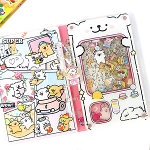 Quaderno Planner A7 Creativo Fai-da-Te con Copertina Acrilica a Fogli Mobili con Disegno a Linee di Cuccioli in Stile Anime - Product Image 4