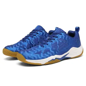 2024 zapatos de entrenamiento deportivo de tenis de cuero completo Unisex zapatillas de bádminton resistentes al desgaste superior de punto de moda al por mayor