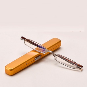 Slim <strong>Mini</strong> Pocket <strong>Reading</strong> <strong>Glasses</strong> with Case Spring Hinges Metal Frame for Mens/Womens 1.0 1.5 2.0 2.5 3.0 4.0 <strong>Reading</strong> Power - Product Image 5