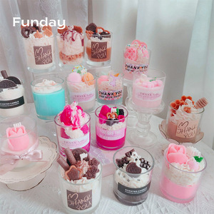 Candela Più Venduta in Cera <span class=keywords><strong>di</strong></span> Soia Profumata <span class=keywords><strong>a</strong></span> <span class=keywords><strong>Forma</strong></span> <span class=keywords><strong>di</strong></span> <span class=keywords><strong>Torta</strong></span> alla Panna e Fragole Ecologica Senza Fiamma per il Giorno del Ringraziamento e Pasqua - Product Image 2