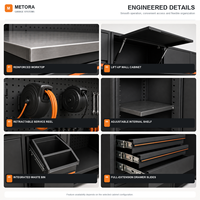 Armoire à outils industrielle modulaire, système de rangement pour atelier de course, établi de garage avec chariot mobile à 7 tiroirs