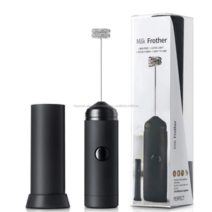 2 lleva electrónicos Color negro vaporizador de <span class=keywords><strong>leche</strong></span> para café y café <span class=keywords><strong>con</strong></span> <span class=keywords><strong>leche</strong></span> y capuchino batería <span class=keywords><strong>leche</strong></span> espuma <span class=keywords><strong>con</strong></span> soporte - Product Image 1