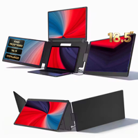 Extenseur d'écran triple 60Hz 2026 Nouveau - Moniteur portable 18,5 pouces à installation facile pour petites réunions/jeux, support réglable, 100% sRGB