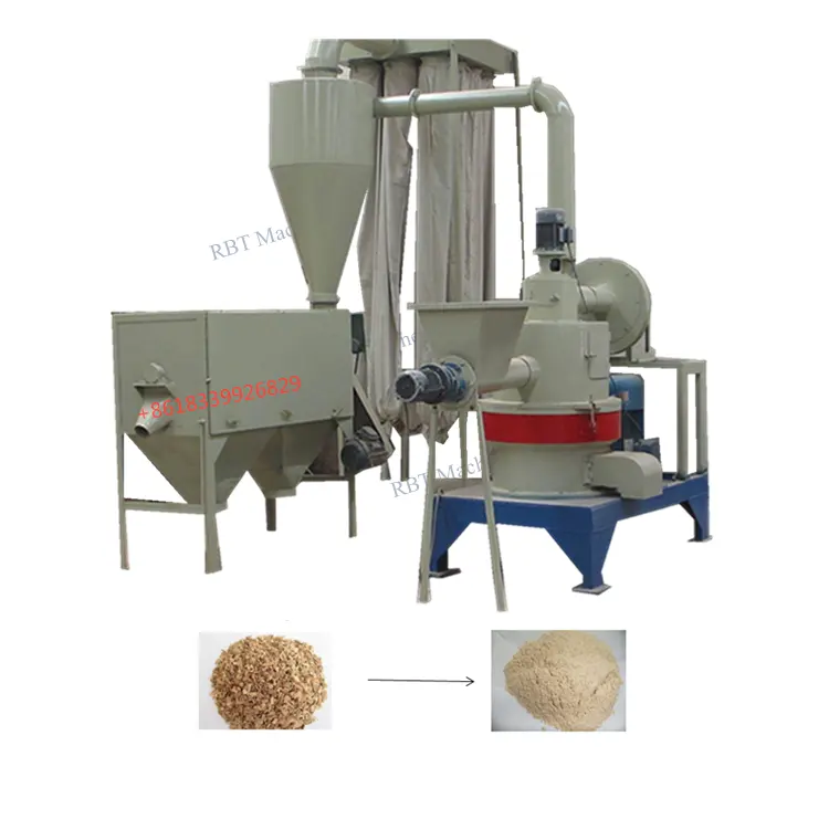 Molino de polvo de harina de madera, Máquina rectificadora de polvo de bambú, precio de fábrica