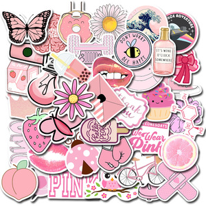 50PCS Del Fumetto VSCO Rosa Dolce Principessa di Serie Della Ragazza Valigia PVC Graffiti Adesivi Murali - Product Image 2